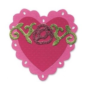  Sizzix 657419, Bigz Die - Heart scallop w/roses