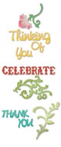 Ножи Sizzlits Die Set 3PK - Card Phrases Set by Rachael Bright, Sizzix 657522