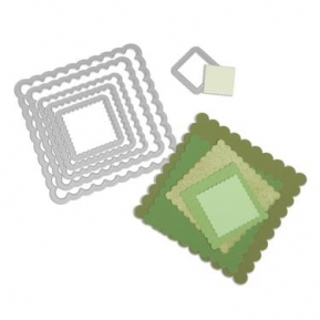  Framelits Die Set squares scallop, Sizzix 657566