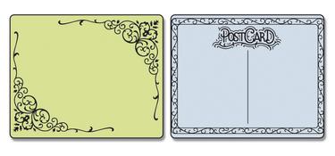    Text. Impr. Emboss. Fold. 2PK - Flourish & Postcard Set, Sizzix 657666