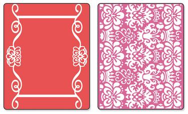    Text. Impr. Emboss. Fold. 2PK - Scroll Frame & Succulent Set, Sizzix 657716