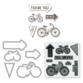  Framelits Die St H.A w/stamp bicycle, Sizzix 657782