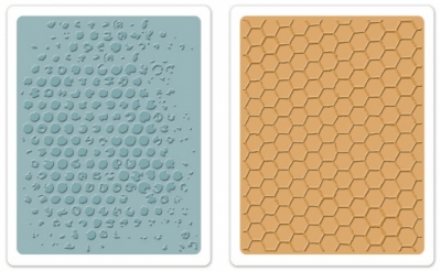    Texture Fades Embossing Folders 2PK - Bubble & Honeycomb Set, Sizzix 657846