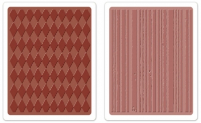    Texture Fades Embossing Folders 2PK - Harlequin & Stripes Set, Sizzix 657849