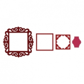  Framelits Die Set 4PK - Frame, Fancy Square by Rachael Brigh, Sizzix 657903