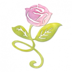  Sizzlits Die - Flower, Rose w/Stem & Leaves, Sizzix 658065