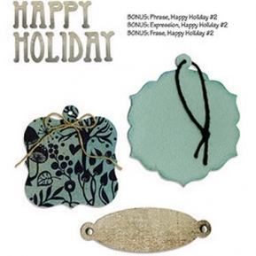  Bigz w/B SizzlitsDie - Bookplate, Tags & Happy Holiday, Sizzix 658177