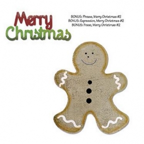 Ножи Bigz w/B SizzlitsDie - Gingerbread Man & Merry Christmas, Sizzix 658178