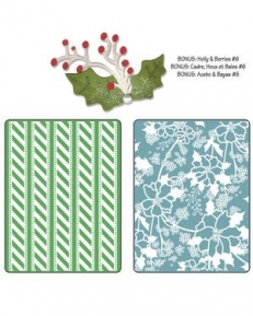    Text Impr Embo Fold w/B Sizzlits Die - Alpine Pattern & Flowe, Sizzix 658191