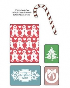    Text Impr Embo Fold w/B Sizzlits Die - My Christmas Wish Set, Sizzix 658194