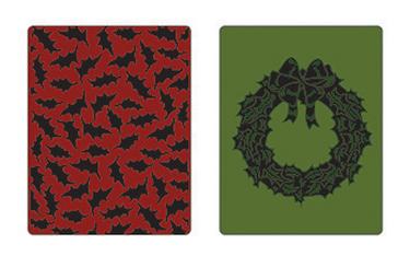    Texture Fades Embossing Folders 2PK - Holly Pattern & Wreath, Sizzix 658269