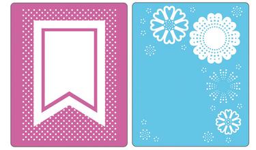    Text. Impr. Embo. Fold. - Banner & Flowers Set, Sizzix 658297