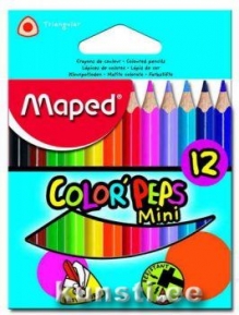 Набор трехгранных цветных карандашей Maped 12цв Mini