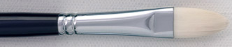 Кисть из синтетики, плоская овальная, длинная ручка № 6
