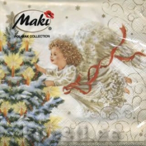 Салфетка для декупажа SLGW-004702 33 x 33 cm Angel with Tree cream