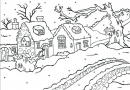 Папка для тиснения Nellie's choice, Picture Embossing Folder Snowy Cottages