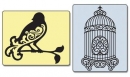 Папки для тиснения Text. Impr. Emboss. Fold. 2PK - Bird & Birdcage Set by Jen, Sizzix 657661