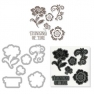 Ножи Framelits Die St H.A w/stamp floral, Sizzix 657776