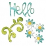 Ножи Sizzlits Die Set 3PK - Hello Set by Karen Burniston, Sizzix 657788