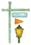  Sizzlits Decorative Strip Die - Flagpole w/Lantern & Sign, Sizzix 657792