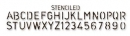 Ножи Sizzlits Decorative Strip Alphabet Die - Stenciled by Tim Holz, Sizzix 657828