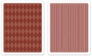 Папки для тиснения Texture Fades Embossing Folders 2PK - Harlequin & Stripes Set, Sizzix 657849