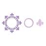 Ножи Framelits Die Set 3PK - Frame, Circle w/Fleur de Lis Edging, Sizzix 657904