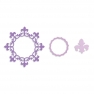  Framelits Die Set 3PK - Frame, Circle w/Fleur de Lis Edging, Sizzix 657904