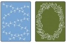 Папки для тиснения Text Imp. Emb. Fold. 2PK - Christmas Lights & Holly, Sizzix 657978