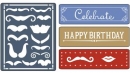    Text Imp. Emb. Fold. 4PK - Mustache Set by Jen Long-Philipse, Sizzix 657983