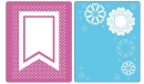 Папки для тиснения Text. Impr. Embo. Fold. - Banner & Flowers Set, Sizzix 658297