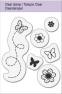 Силиконовый штамп 5x6cm Цветы и бабочки