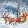 Салфетка для декупажа 60642 - 33 x 33 cm Santa on tour