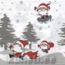    611104 33 x 33 cm Comic Santas