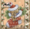    SLGW-005101 33 x 33 cm xmas bear apricot